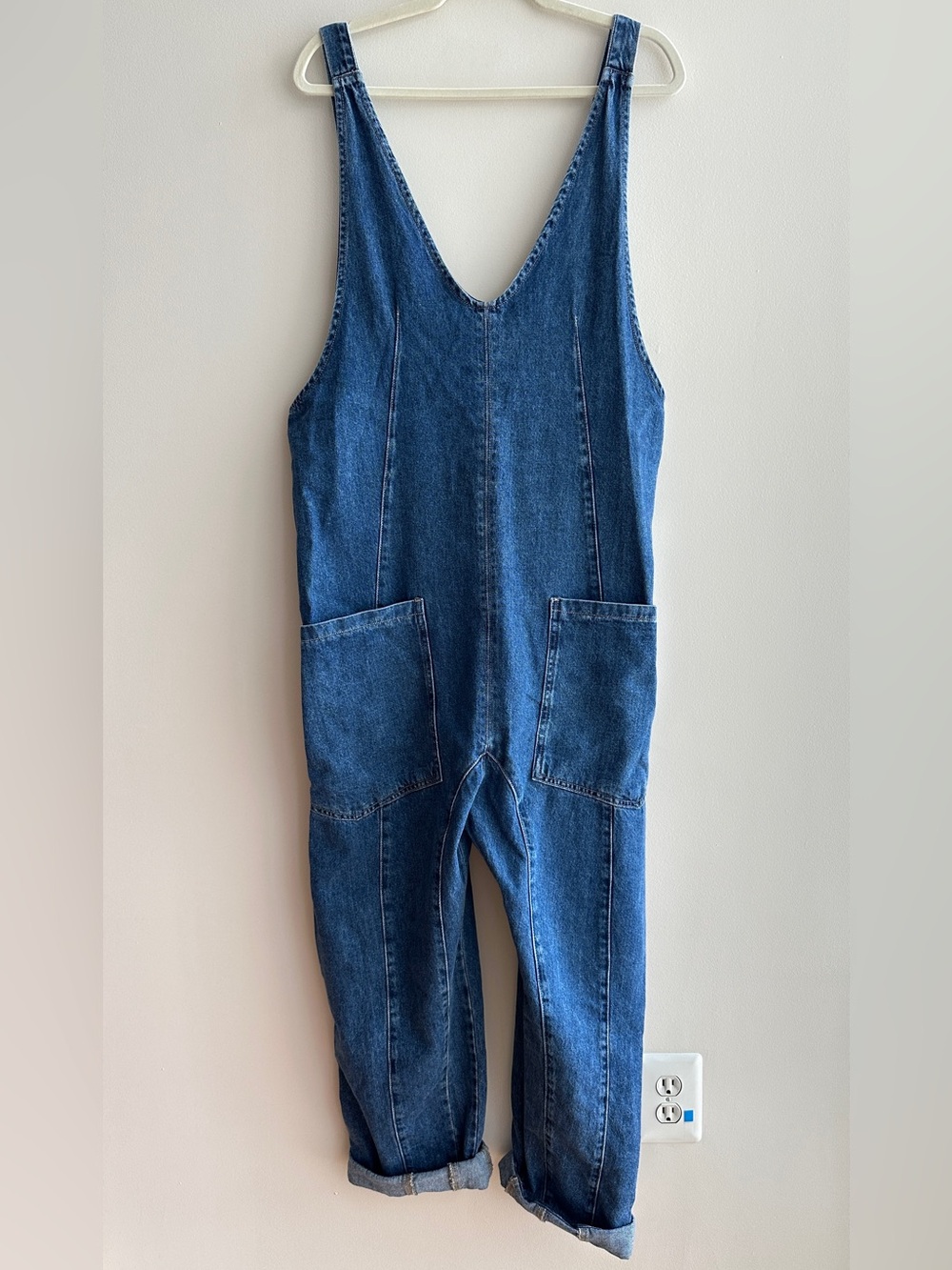We The Free High Roller Jumpsuit, Sapphire Blue, Size Small